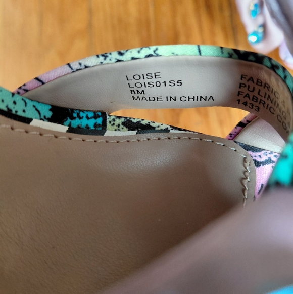 BETSEY JOHNSON Womens Purple Mixed Media Gem Bow Loise Square Toe Sandals 🎀 - Picture 7 of 10